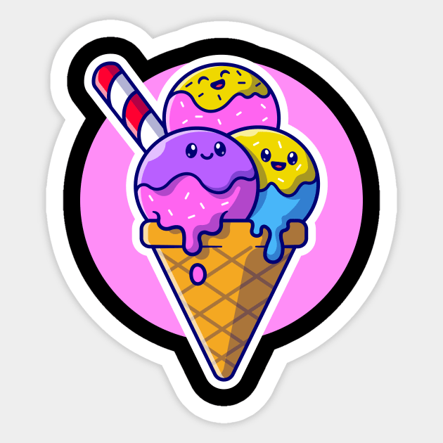 Cute Ice Cream Cone Cartoon Sticker by Catalyst Labs